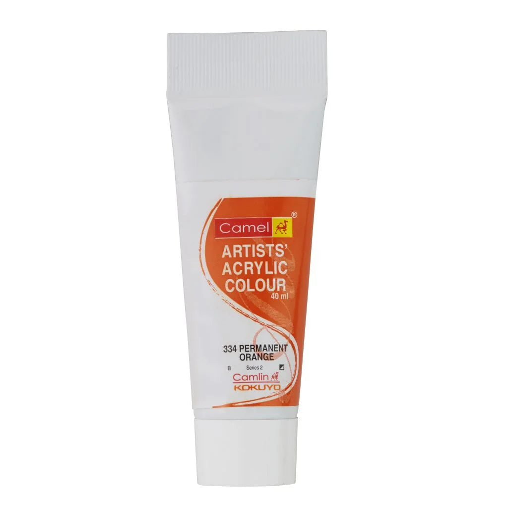 CAMEL ARTISTS' ACRYLIC COLOUR - PERMANENT ORANGE (334) - TUBE OF 40 ML