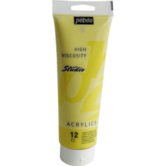 PEBEO HIGH VISCOSITY STUDIO ACRYLICS - LIGHT LEMON YELLOW (12) - TUBE OF 250 ML