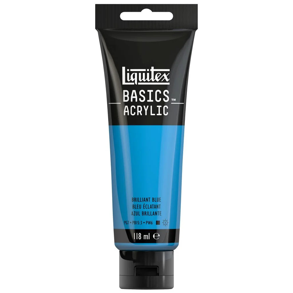 LIQUITEX BASICS ACRYLIC COLOUR - TUBE OF 118 ML - BRILLIANT BLUE (570)