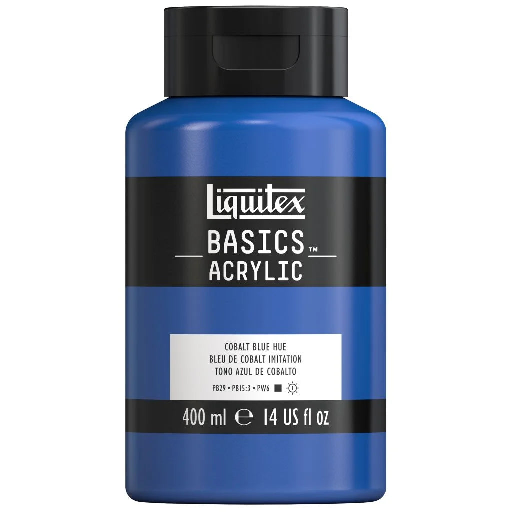 LIQUITEX BASICS ACRYLIC COLOUR - JAR OF 400 ML - COBALT BLUE HUE (381)