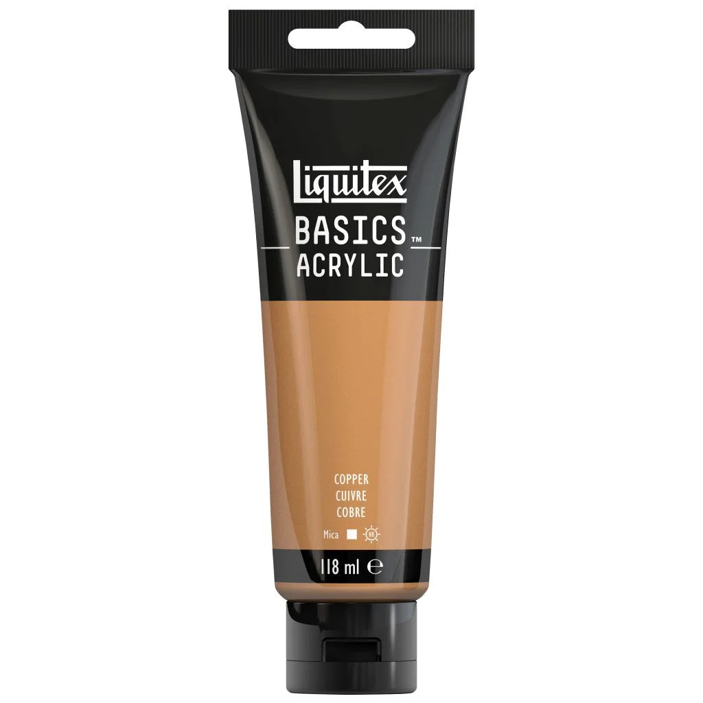 LIQUITEX BASICS ACRYLIC COLOUR - TUBE OF 118 ML - COPPER (53)