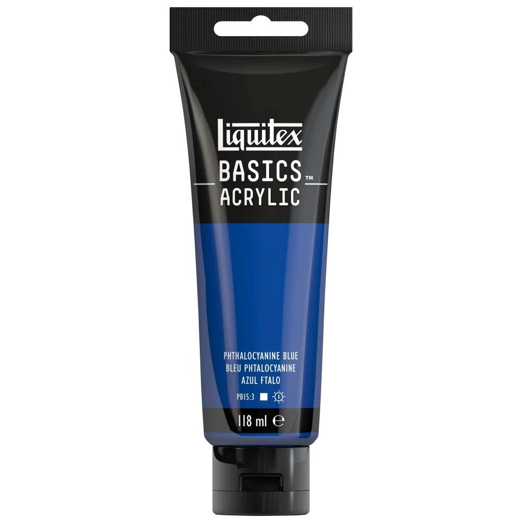 LIQUITEX BASICS ACRYLIC COLOUR - TUBE OF 118 ML - PHTHALOCYANINE BLUE (316)