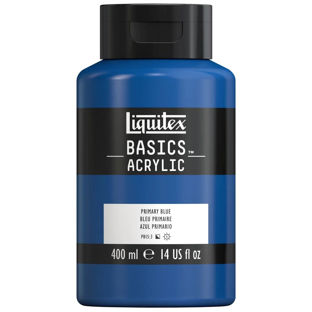 LIQUITEX BASICS ACRYLIC COLOUR - JAR OF 400 ML - PRIMARY BLUE (420)