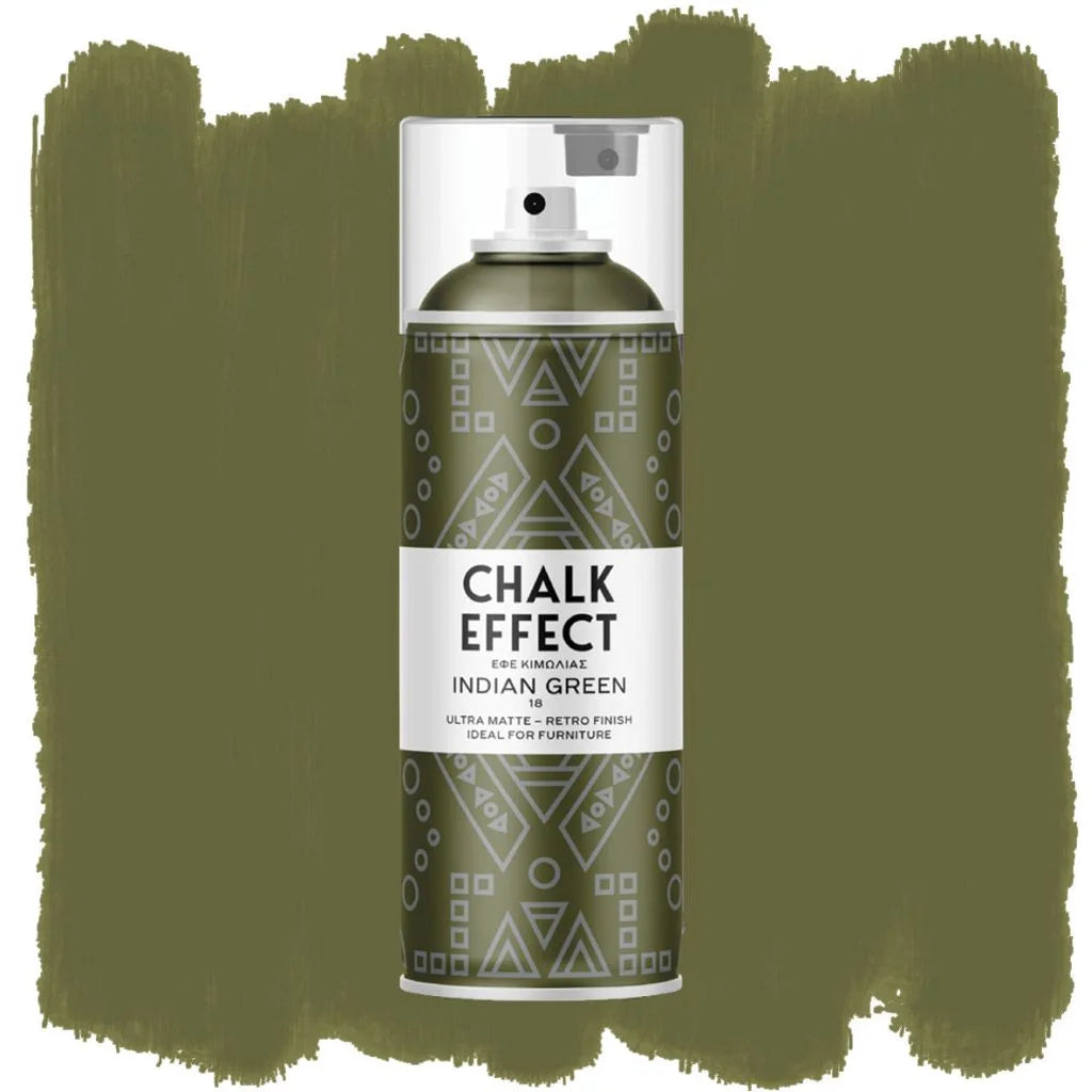 COSMOS CHALK EFFECT ACRYLIC PAINT - ULTRA MATTE RETRO FINISH - 400 ML CAN - INDIAN GREEN (N18)