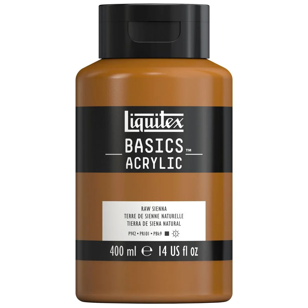 LIQUITEX BASICS ACRYLIC COLOUR - JAR OF 400 ML - RAW SIENNA (330)