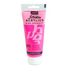 PEBEO HIGH VISCOSITY STUDIO ACRYLICS - FLUORESCENT PINK (371) - TUBE OF 100 ML