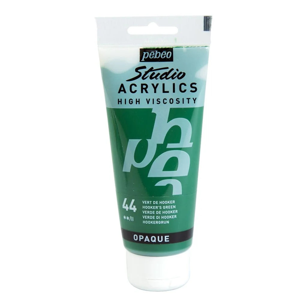 PEBEO HIGH VISCOSITY STUDIO ACRYLICS - HOOKER'S GREEN (44) - TUBE OF 250 ML