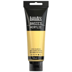 LIQUITEX BASICS ACRYLIC COLOUR - TUBE OF 118 ML - NAPLES YELLOW HUE (601)