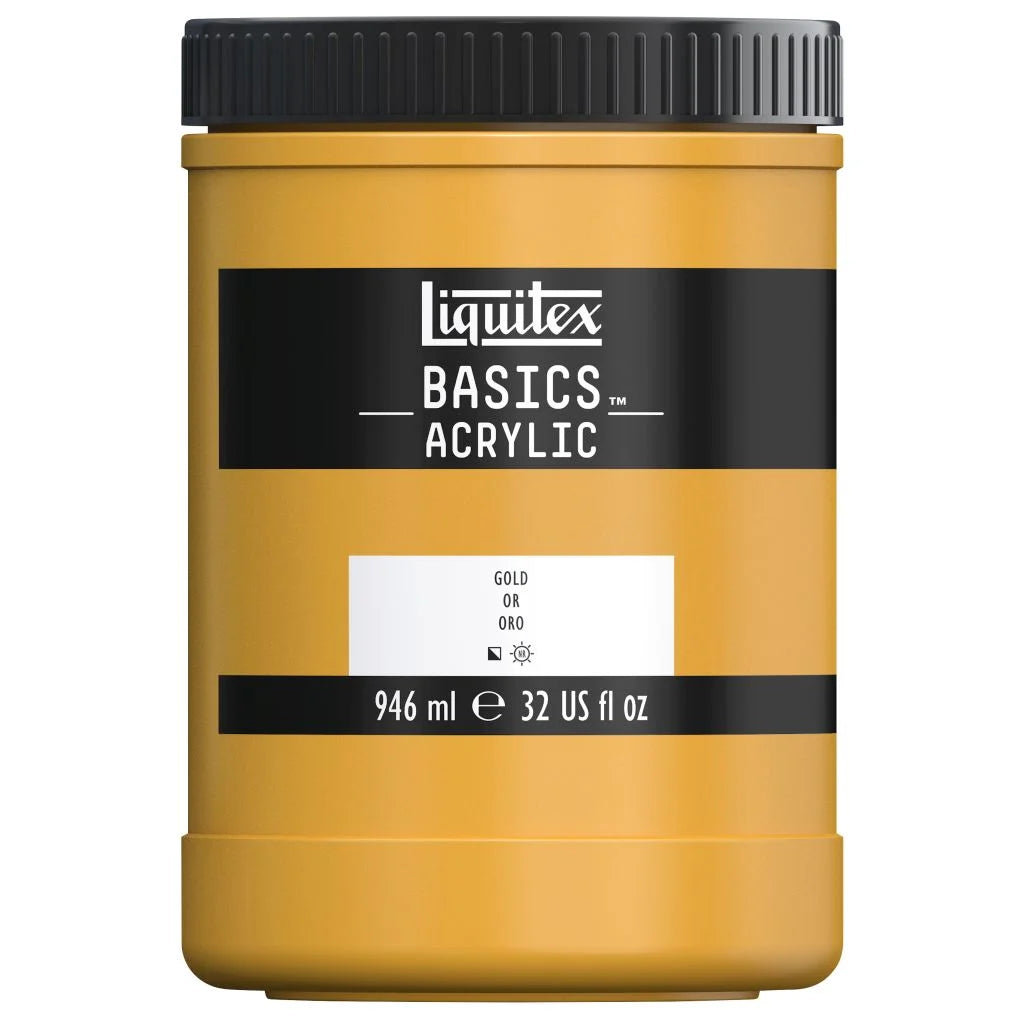 LIQUITEX BASICS ACRYLIC COLOUR - JAR OF 946 ML - GOLD (51)