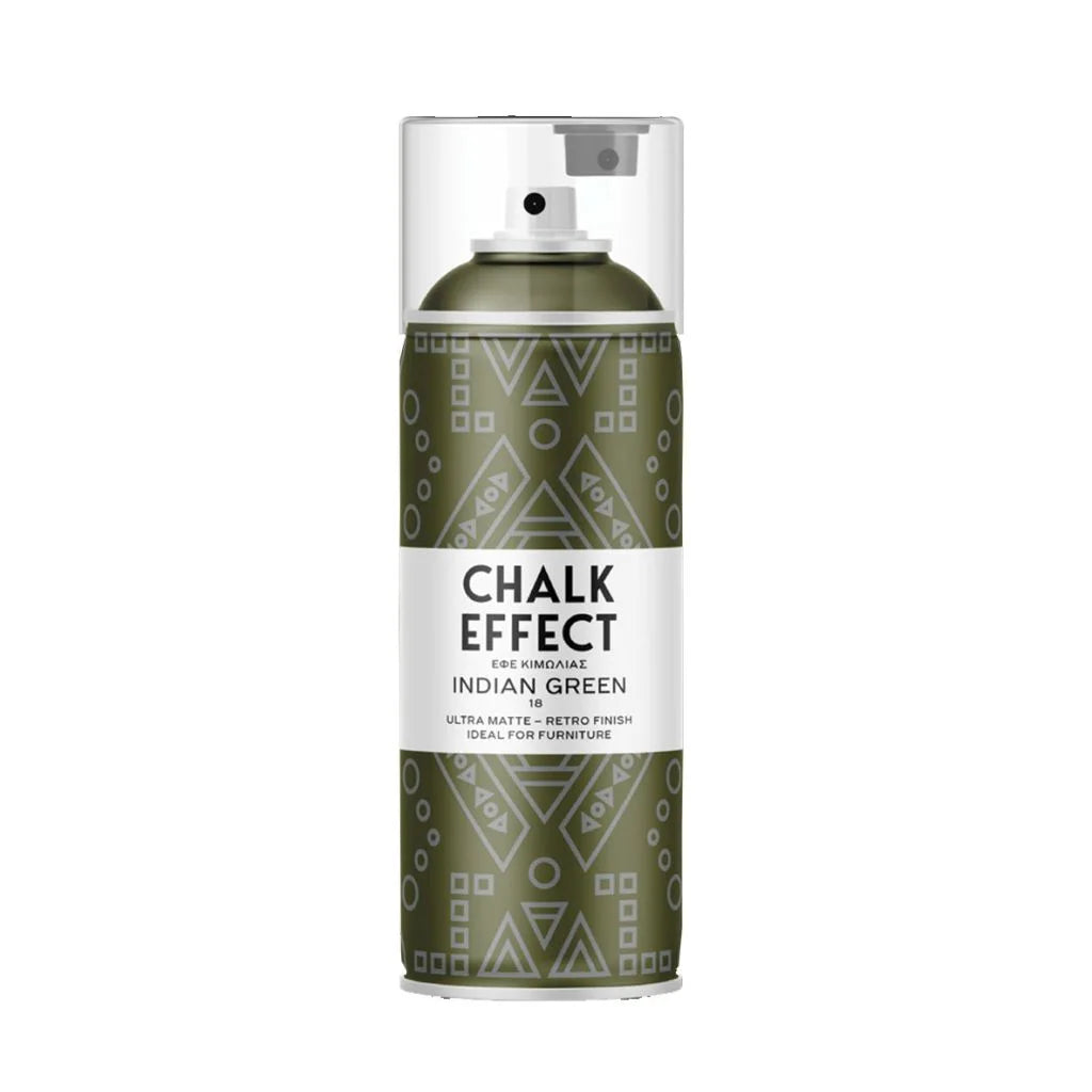 COSMOS CHALK EFFECT ACRYLIC PAINT - ULTRA MATTE RETRO FINISH - 400 ML CAN - INDIAN GREEN (N18)