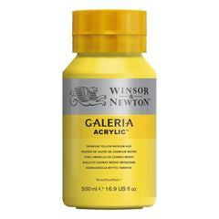 WINSOR & NEWTON GALERIA ACRYLIC COLOUR - JAR OF 500 ML - CADMIUM YELLOW MEDIUM HUE (120)