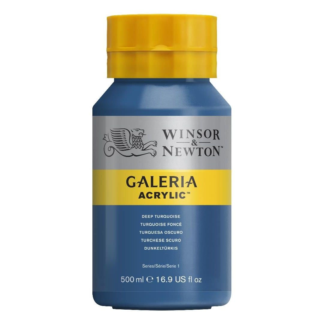 WINSOR & NEWTON GALERIA ACRYLIC COLOUR - JAR OF 500 ML - DEEP TURQUOISE (232)