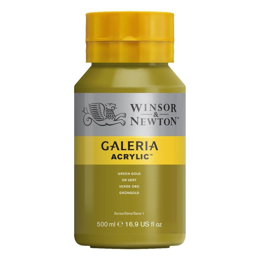 WINSOR & NEWTON GALERIA ACRYLIC COLOUR - JAR OF 500 ML - GREEN GOLD (294)