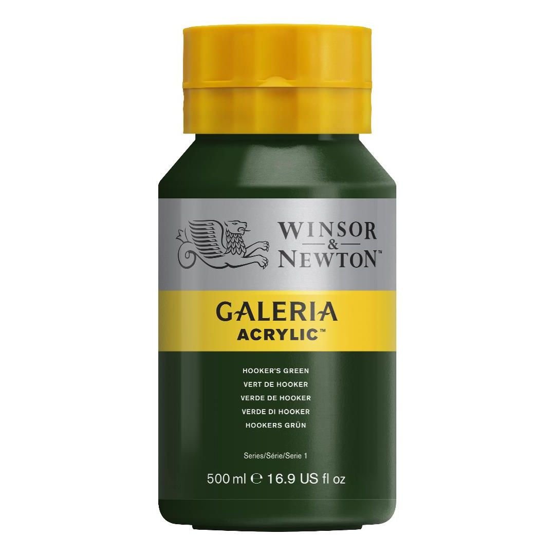 WINSOR & NEWTON GALERIA ACRYLIC COLOUR - JAR OF 500 ML - HOOKER'S GREEN (311)