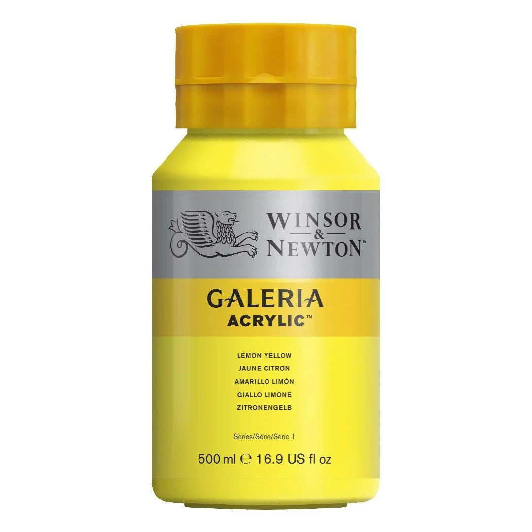 WINSOR & NEWTON GALERIA ACRYLIC COLOUR - JAR OF 500 ML - LEMON YELLOW (346)