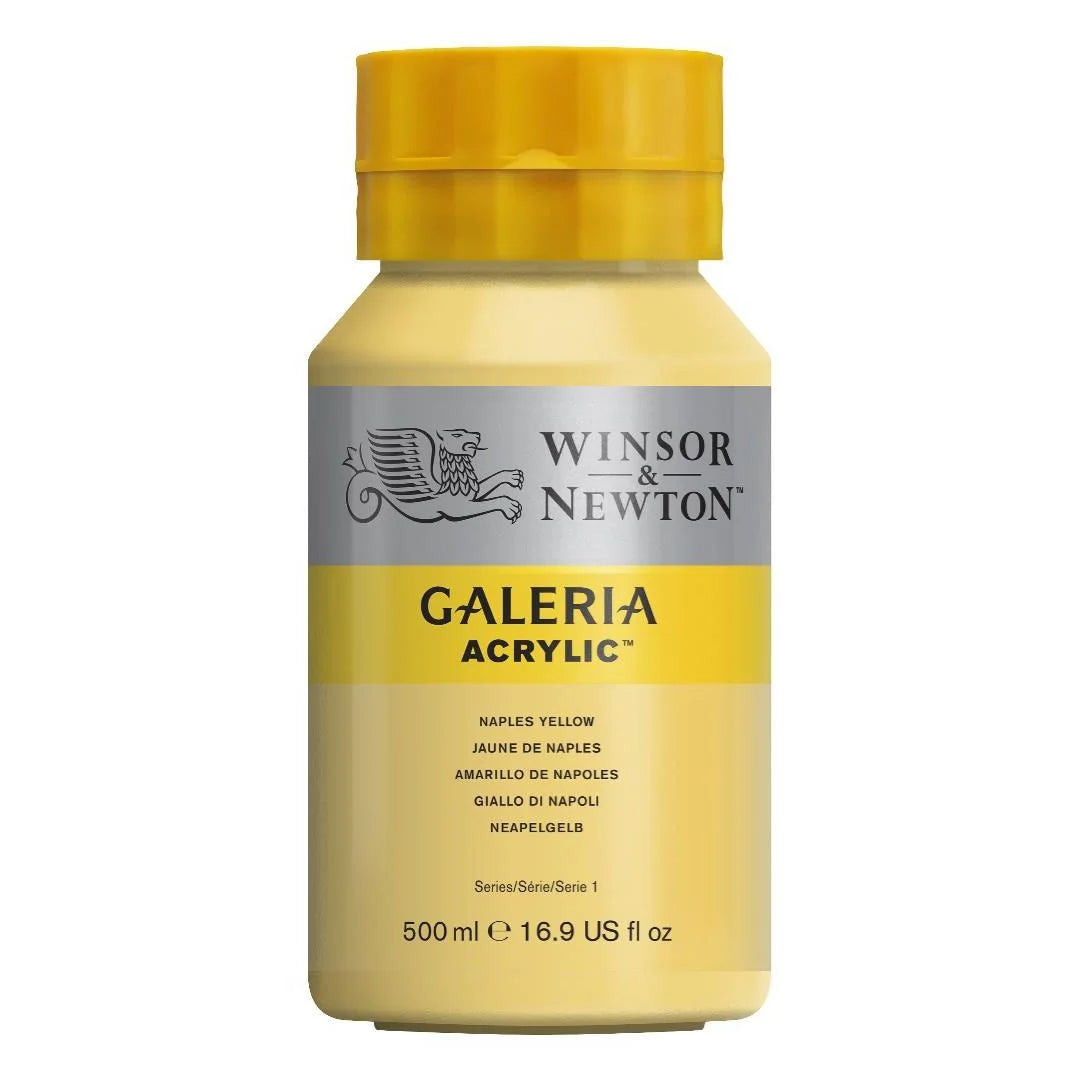 WINSOR & NEWTON GALERIA ACRYLIC COLOUR - JAR OF 500 ML - NAPLES YELLOW (422)