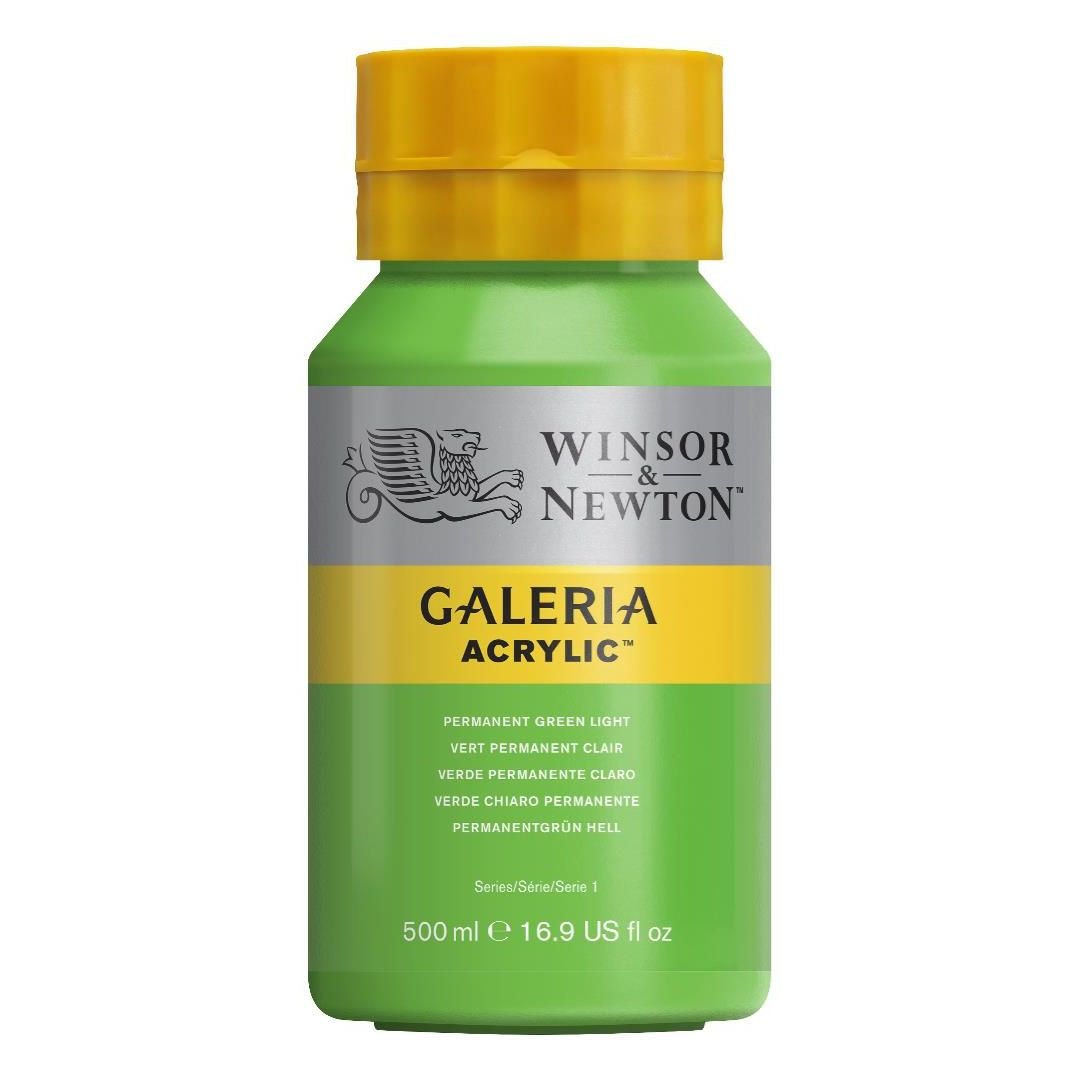 WINSOR & NEWTON GALERIA ACRYLIC COLOUR - JAR OF 500 ML - PERMANENT GREEN LIGHT (483)