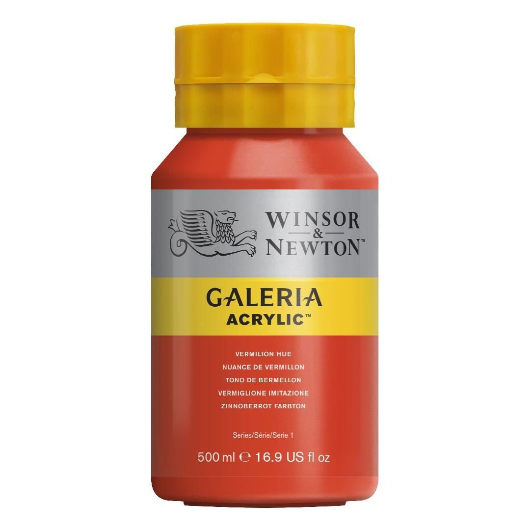 WINSOR & NEWTON GALERIA ACRYLIC COLOUR - JAR OF 500 ML - VERMILION HUE (682)