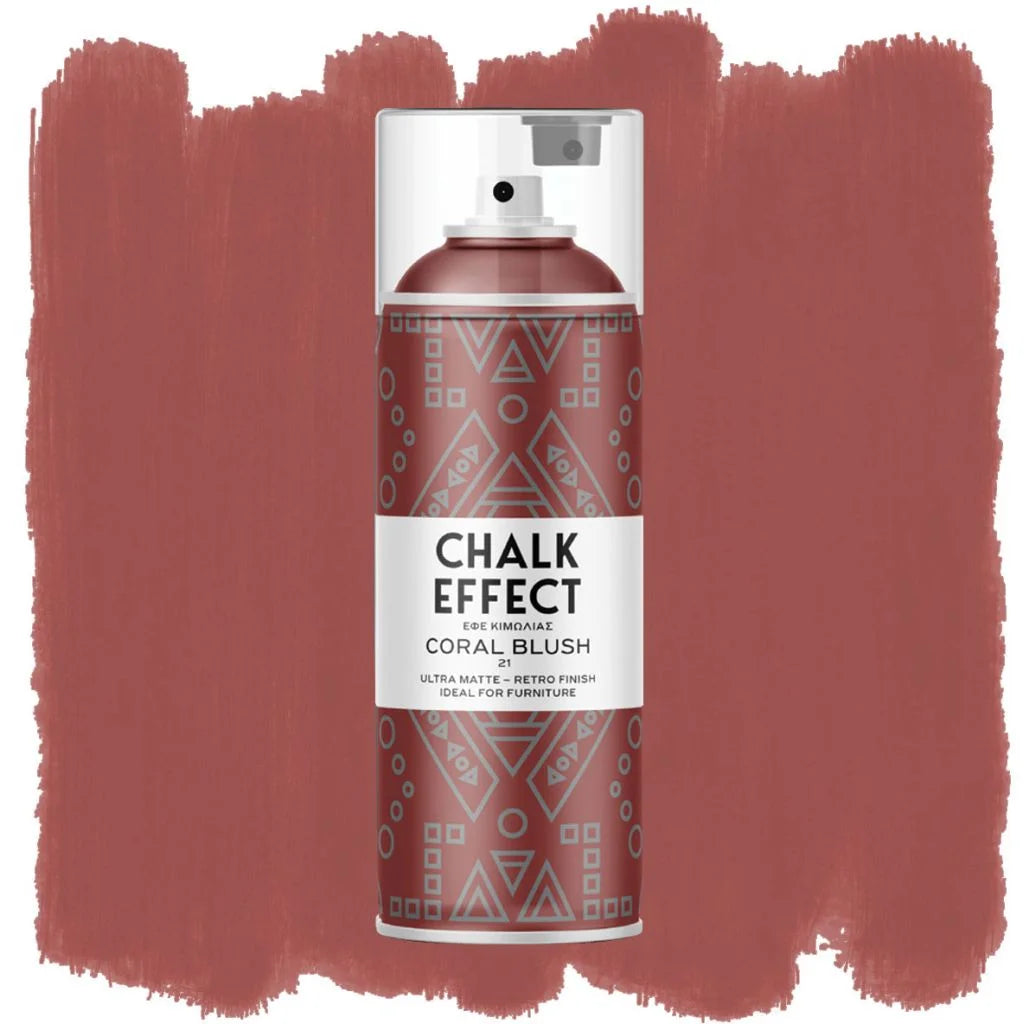 COSMOS CHALK EFFECT ACRYLIC PAINT - ULTRA MATTE RETRO FINISH - 400 ML CAN - CORAL BLUSH (N21)