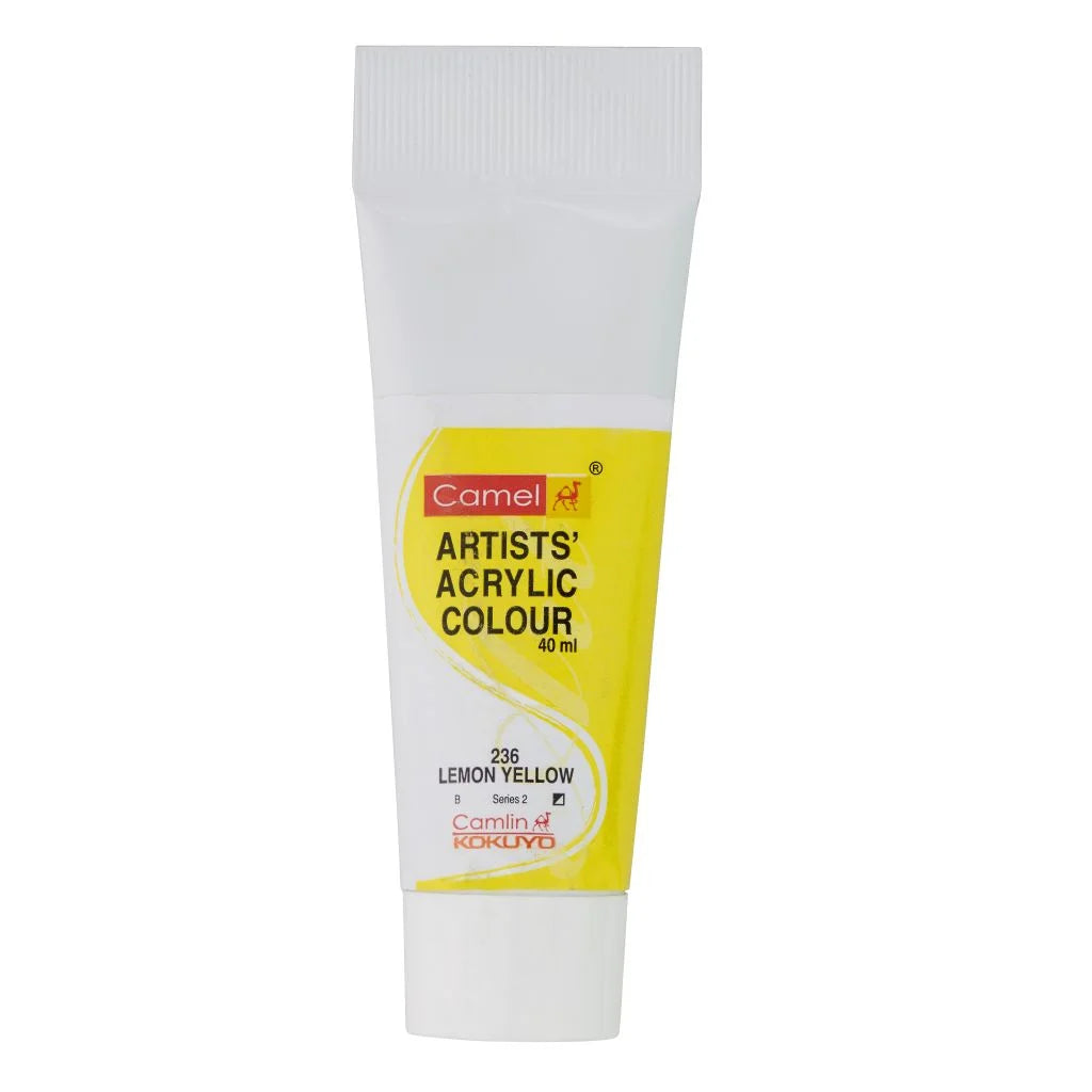 CAMEL ARTISTS' ACRYLIC COLOUR - LEMON YELLOW (236) - TUBE OF 40 ML