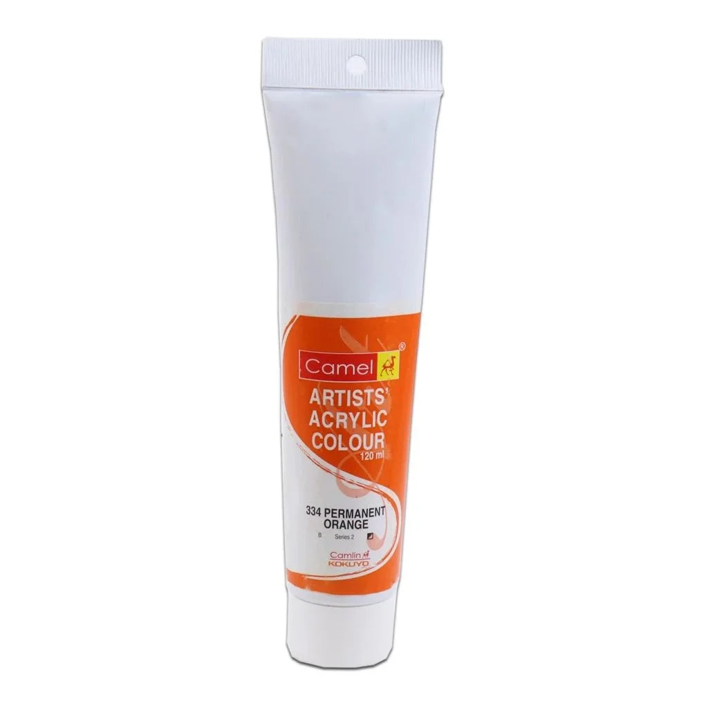 CAMEL ARTISTS' ACRYLIC COLOUR - PERMANENT ORANGE (334) - TUBE OF 120 ML