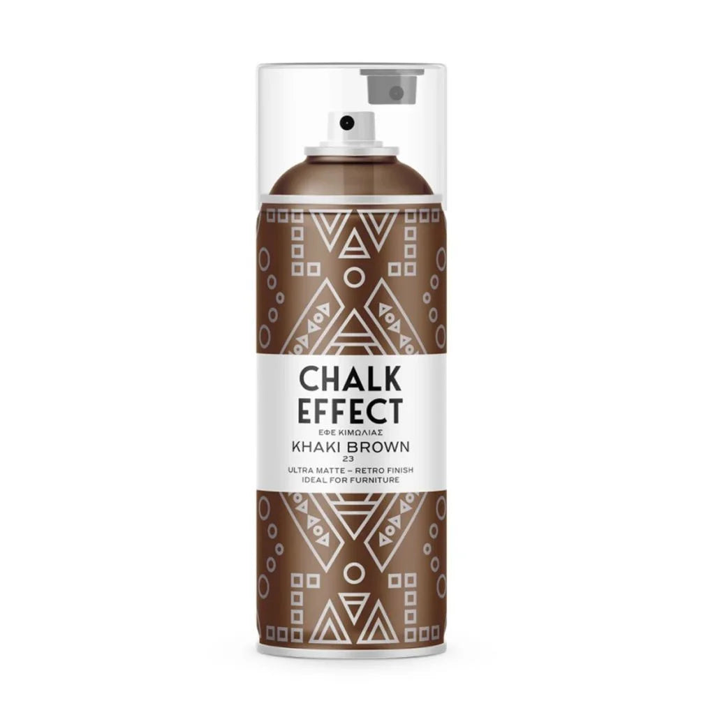 COSMOS CHALK EFFECT ACRYLIC PAINT - ULTRA MATTE RETRO FINISH - 400 ML CAN - KHAKI BROWN (N23)