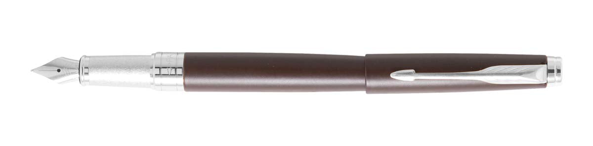 Parker Aster Matte Brown Chrome Trim Fountain Pen Medium Nib