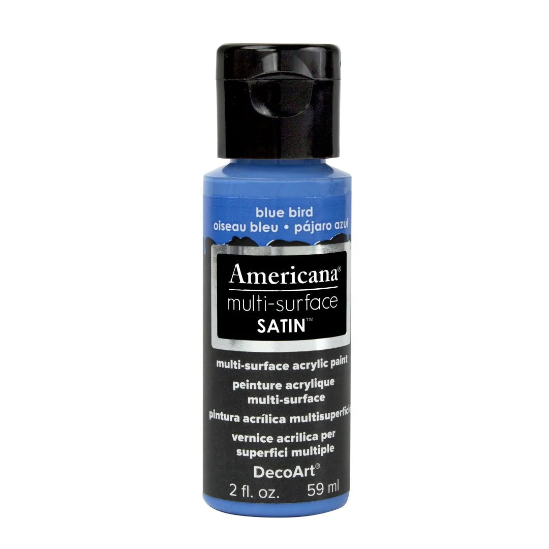 DECOART AMERICANA MULTI SURFACE SATIN ACRYLIC PAINT - 59 ML (2 OZ) - BLUE BIRD (527)