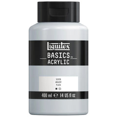 LIQUITEX BASICS ACRYLIC COLOUR - JAR OF 400 ML - SILVER (430)