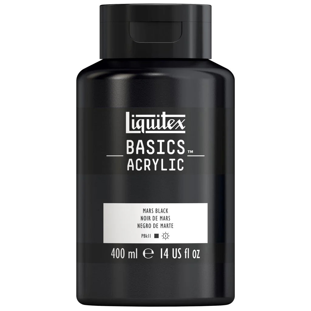 LIQUITEX BASICS ACRYLIC COLOUR - JAR OF 400 ML - MARS BLACK (276)