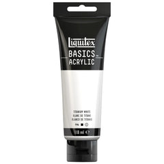 LIQUITEX BASICS ACRYLIC COLOUR - TUBE OF 118 ML - TITANIUM WHITE (432)