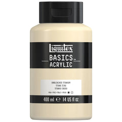 LIQUITEX BASICS ACRYLIC COLOUR - JAR OF 400 ML - UNBLEACHED TITANIUM (434)