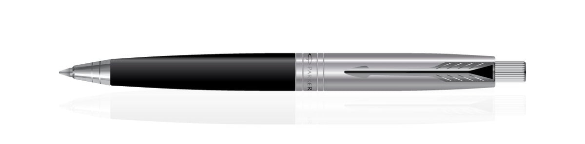 Parker Aster Shiny Chrome Trim Ball Pen (Black Chrome)