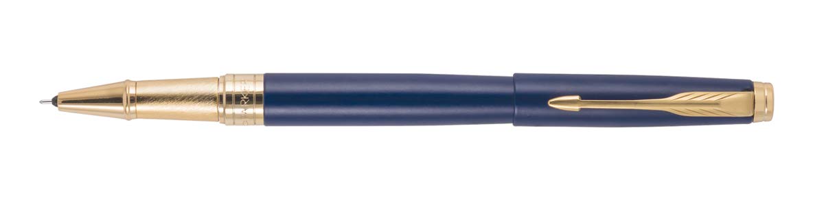 Parker Aster Matte Blue Gold Trim Rollerball Pen (Blue)