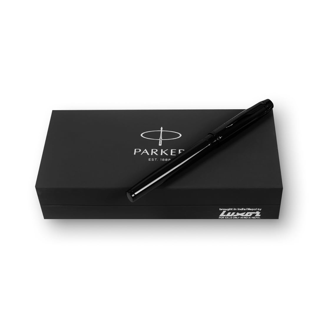 Parker Odyssey Laque Black Metal Trim Roller Ball Pen –