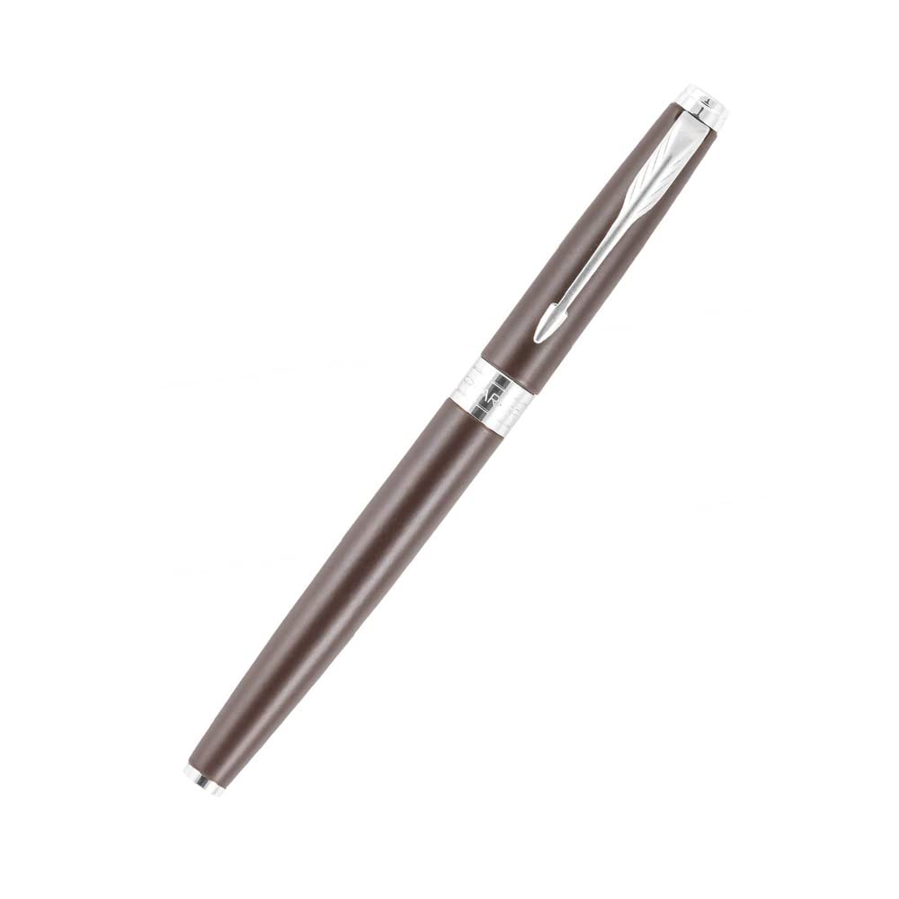 Parker Aster Matte Brown Chrome Trim Fountain Pen Medium Nib