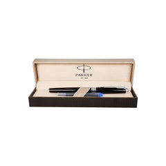 Parker Aster LACQUE Black Chrome Plated Trim Fountain Pen – Medium Nib