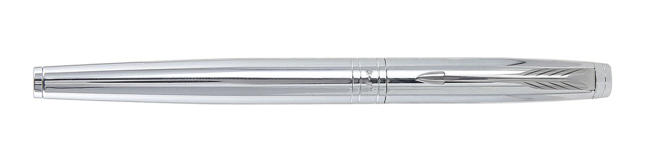 Parker Aster Shiny Chrome Trim Roller Ball Pen | Body Color - Shiny chrome| Ink Color - Blue