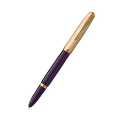 Parker 51 DELUXE PLUM WITH GOLD TRIM FOUNTAIN PEN – 18KT GOLD FINE NIB