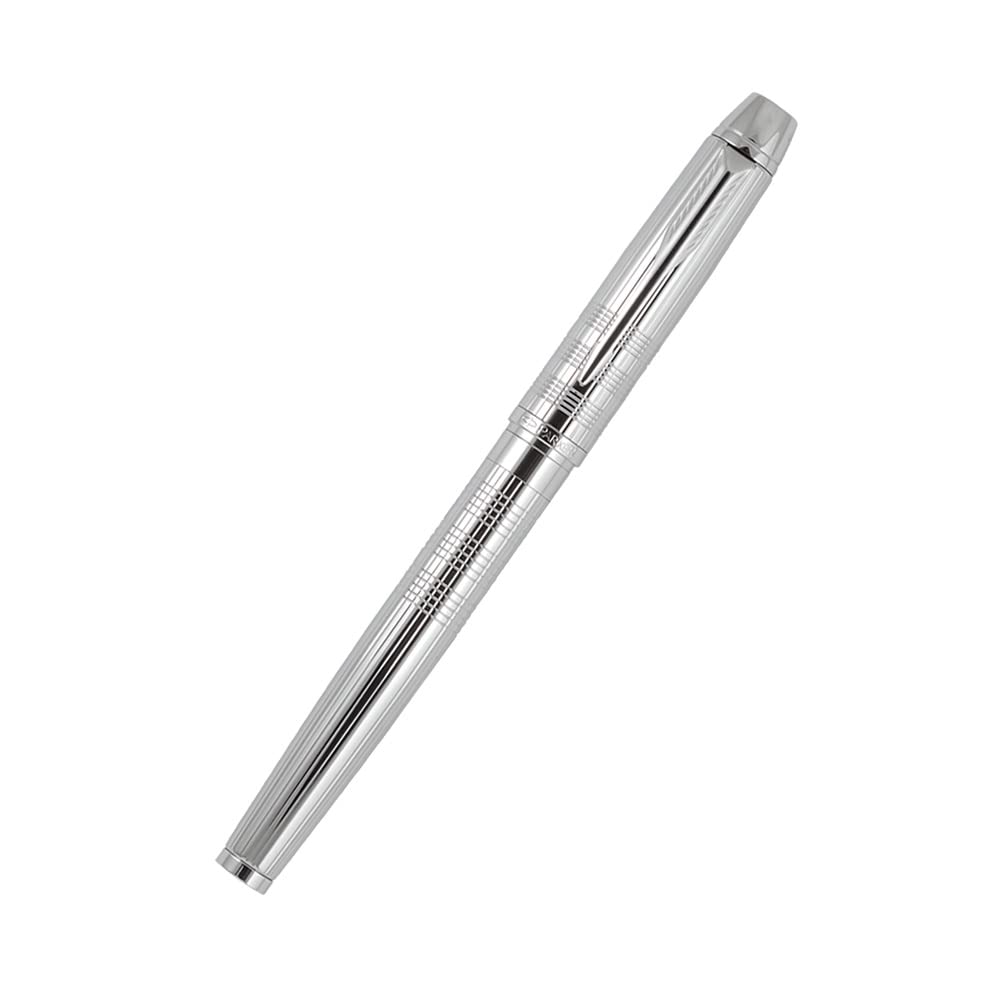 Parker Odyssey Chrome Trim Fountain Ball Pen | Body Color - Silver | Ink Color - Blue