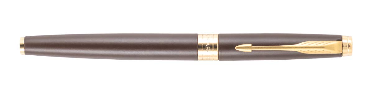 Parker Aster Matte Brown Gold Trim Fountain Pen | Body Color - Brown | Ink Color - Blue