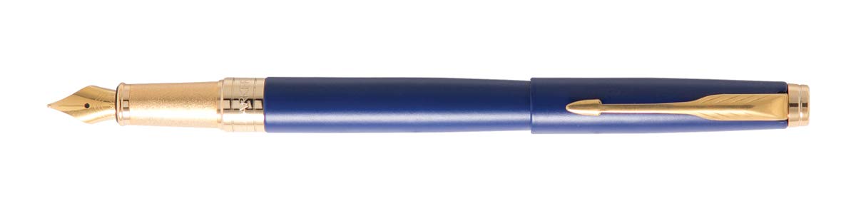 Parker Aster Matte Blue Gold Trim Medium Nib Fountain Pen | Body Color - Blue | Ink Color - Blue