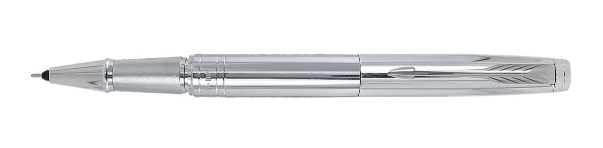 Parker Aster Shiny Chrome Trim Roller Ball Pen | Body Color - Shiny chrome| Ink Color - Blue