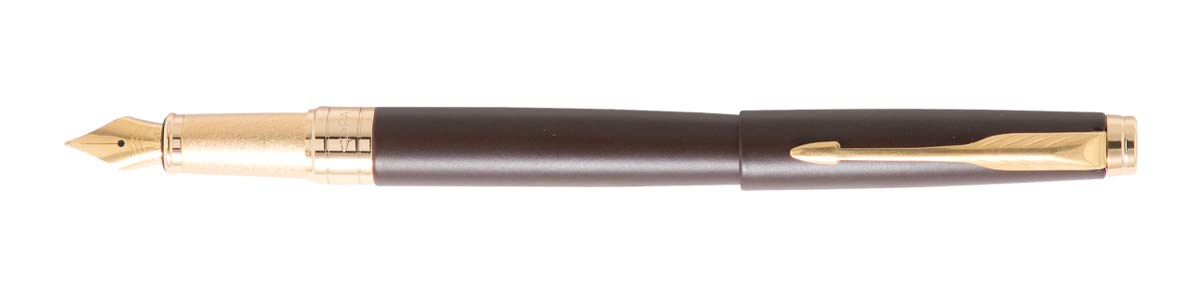 Parker Aster Matte Brown Gold Trim Fountain Pen | Body Color - Brown | Ink Color - Blue