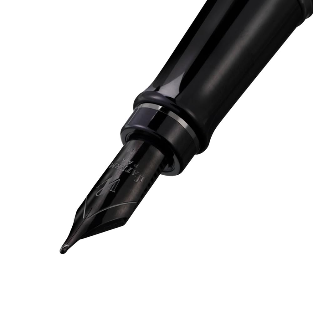 Waterman EXPERT METALLIC BLACK WITH RUTHENIUM TRIM FOUNTAIN PEN – MEDIUM NIB