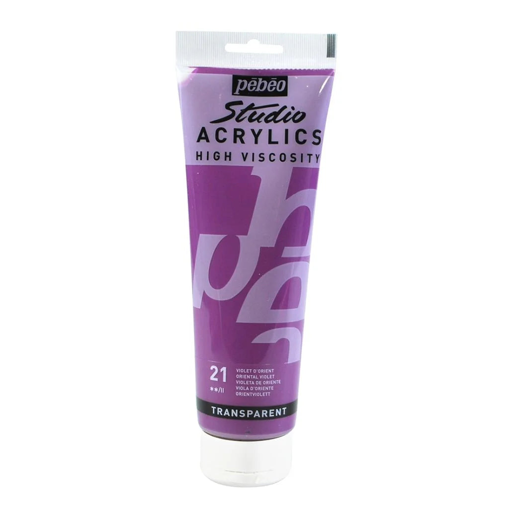 PEBEO HIGH VISCOSITY STUDIO ACRYLICS - ORIENTAL VIOLET (21) - TUBE OF 250 ML