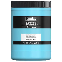 LIQUITEX BASICS ACRYLIC COLOUR - JAR OF 946 ML - LIGHT BLUE PERMANENT (770)