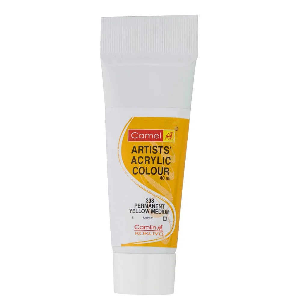 CAMEL ARTISTS' ACRYLIC COLOUR - PERMANENT YELLOW MEDIUM (338) - TUBE OF 40 ML