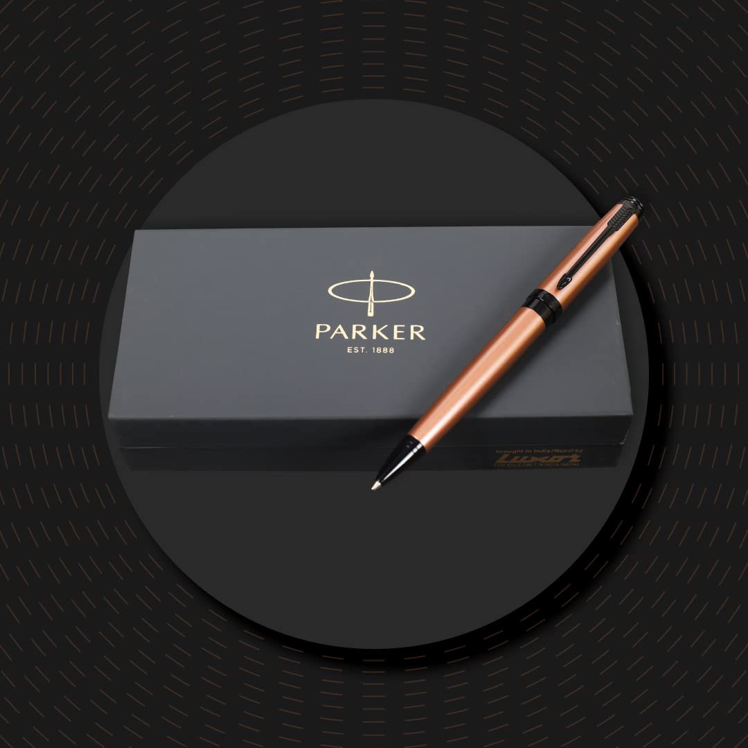 Parker Ambient Rose Gold Black Metal Trim Ball Pen