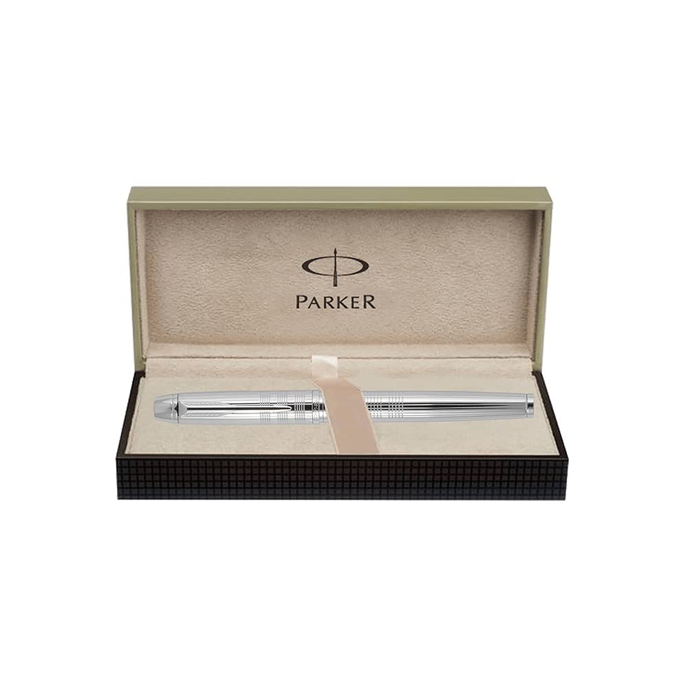 Parker Odyssey Chrome Trim Fountain Ball Pen | Body Color - Silver | Ink Color - Blue